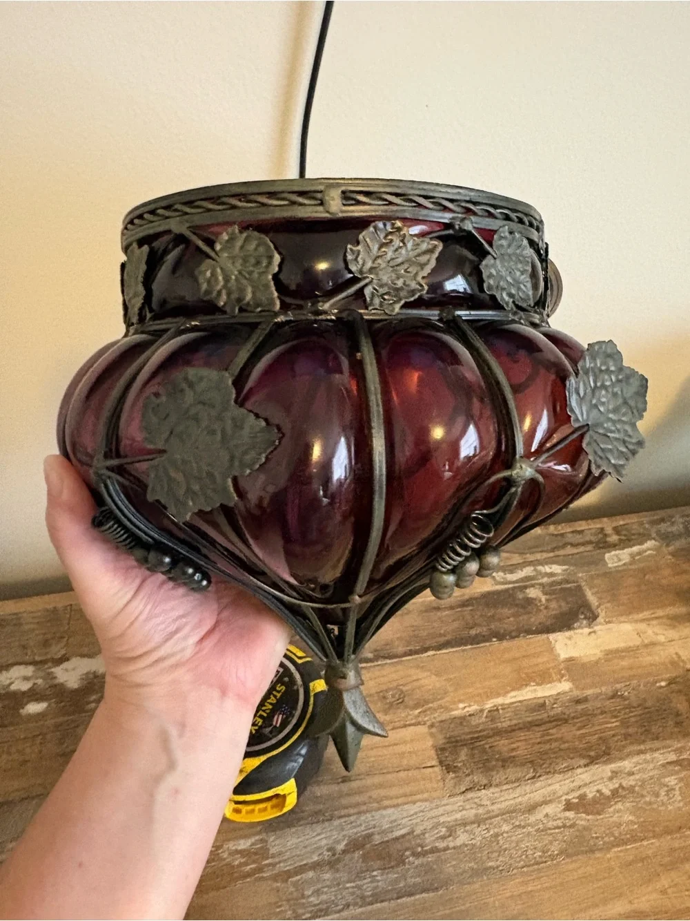 Set of 2 Vintage Touch of Class Amethyst Glass Wall Vase